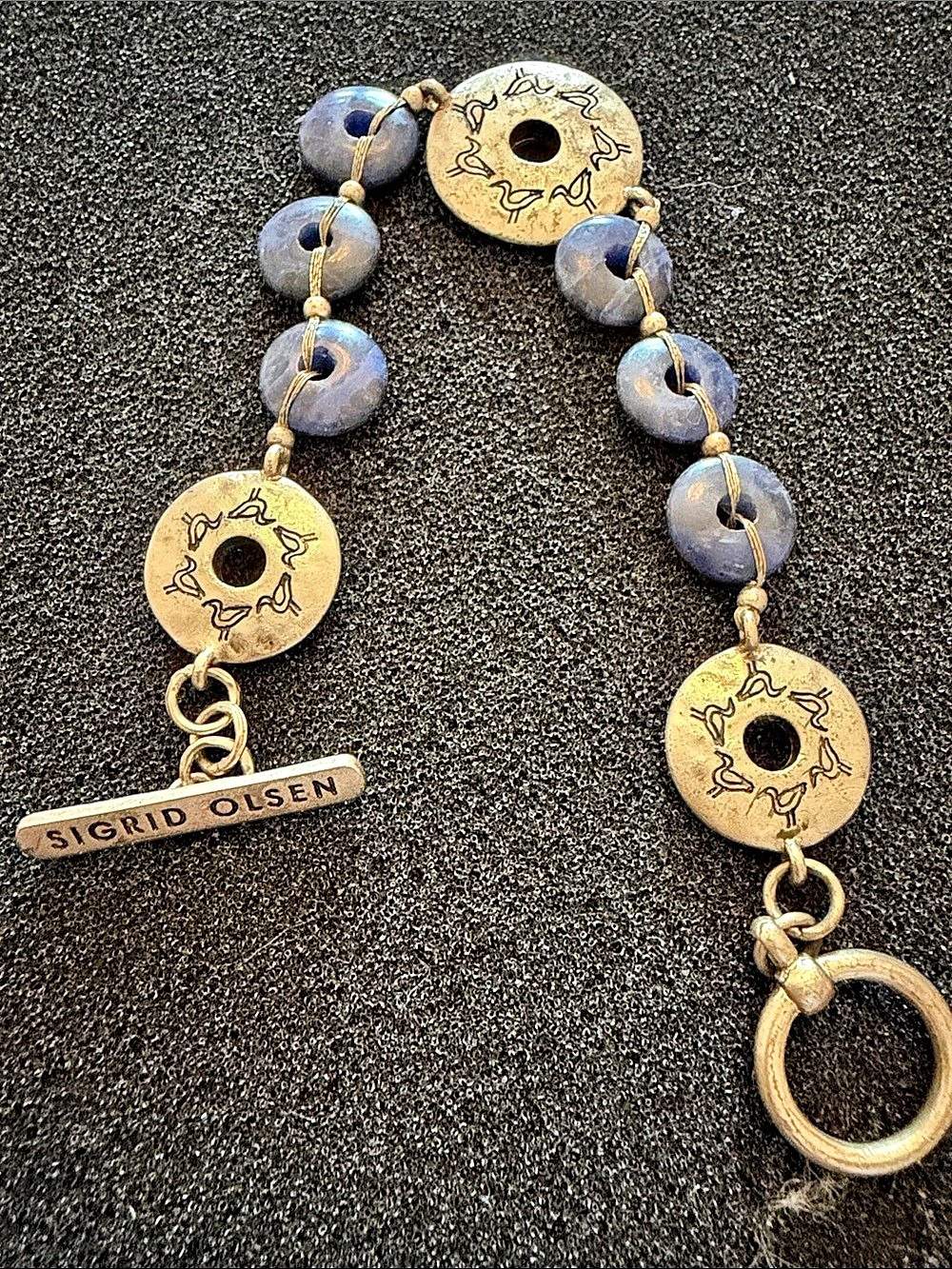 Sigrid Olsen Beaded Toggle Bracelet in Blue & Gold